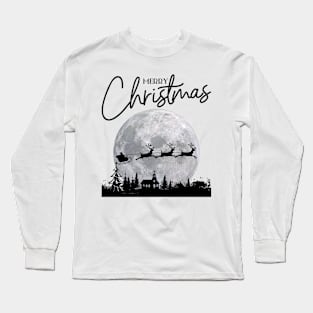 CHRISTMES Here Comes Flaying Santa Claus Giving Long Sleeve T-Shirt